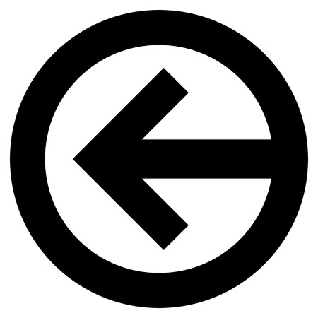 Direction Left vector icon. Style is flat icon symbol, black color, white background.のイラスト素材