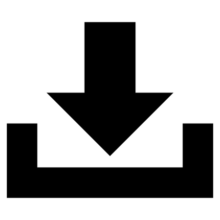 Downloads vector icon. Style is flat icon symbol, black color, white background.のイラスト素材