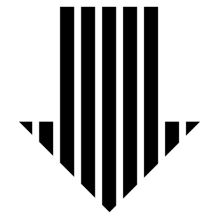 Stripe Arrow Down vector icon. Style is flat icon symbol, black color, white background.のイラスト素材