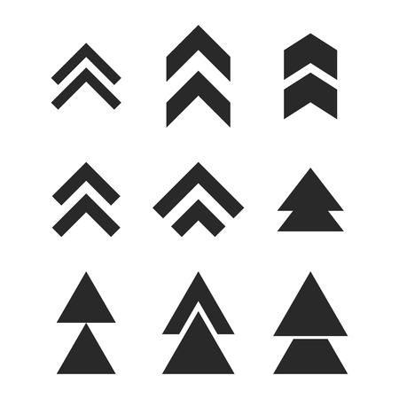 Up Direction vector icon set. Collection style is gray flat symbols on a white background.のイラスト素材