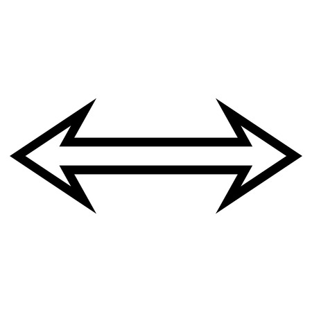 Flip Horizontal vector icon. Style is outline icon symbol, black color, white background.