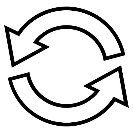 Update Arrows vector icon. Style is thin line icon symbol, black color, white background.のイラスト素材