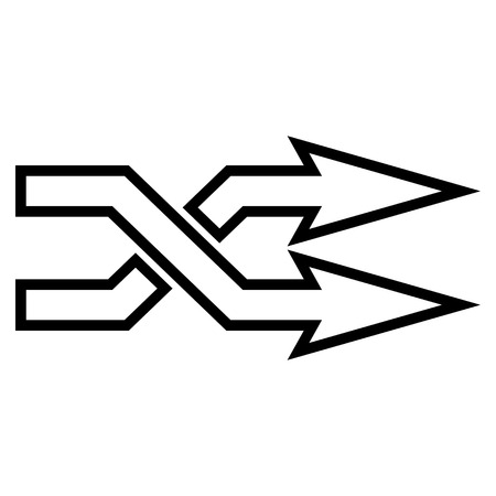 Mix Arrows Horizontal vector icon. Style is stroke icon symbol, black color, white background.のイラスト素材