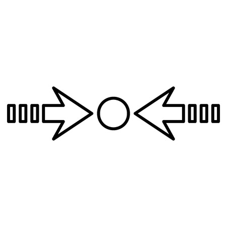 Pressure Horizontal vector icon. Style is contour icon symbol, black color, white background.のイラスト素材