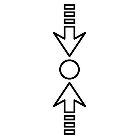 Pressure Vertical vector icon. Style is thin line icon symbol, black color, white background.のイラスト素材