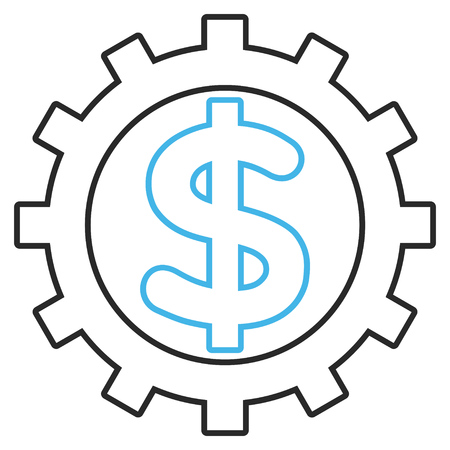 Financial Industry vector icon. Style is contour bicolor flat icon symbol, blue and gray colors, white background.のイラスト素材