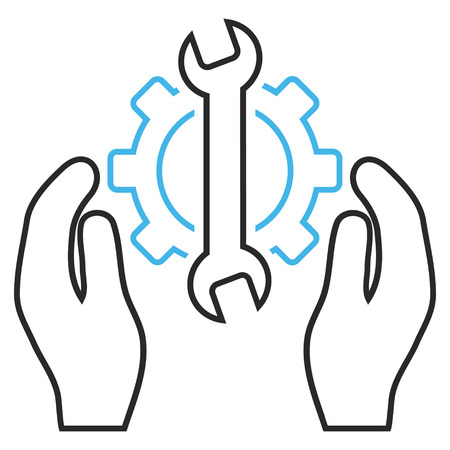 Repair Service vector icon. Style is linear bicolor flat icon symbol, blue and gray colors, white background.のイラスト素材