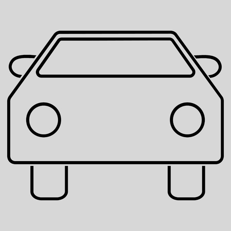 Car glyph icon. Style is stroke flat icon symbol, black color, light gray background.の写真素材