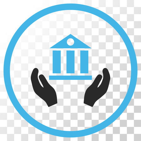 Bank Service vector icon. Image style is a flat blue and gray colors iconic symbol.のイラスト素材