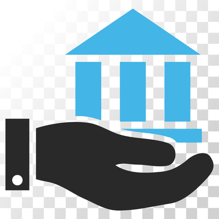 Bank Service vector icon. Image style is a flat blue and gray colors icon symbol.のイラスト素材