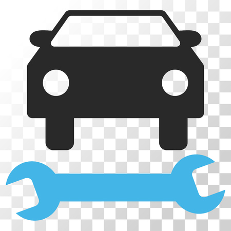 Car Repair vector icon. Image style is a flat blue and gray colors pictograph symbol.のイラスト素材