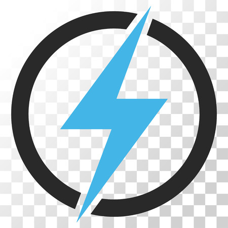 Electricity vector icon. Image style is a flat blue and gray colors pictograph symbol.のイラスト素材