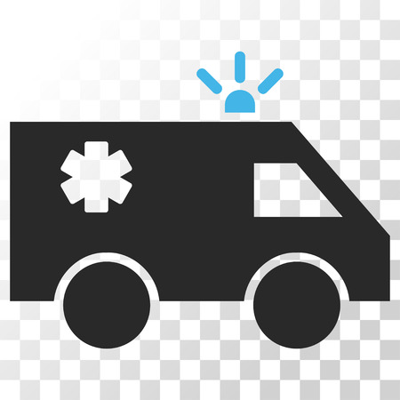 Emergency Car vector icon. Image style is a flat blue and gray colors icon symbol.のイラスト素材