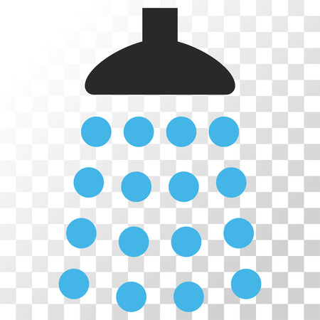 Shower vector icon. Image style is a flat blue and gray colors pictogram symbol.のイラスト素材
