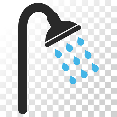 Shower vector icon. Image style is a flat blue and gray colors icon symbol.のイラスト素材