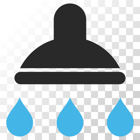 Shower vector icon. Image style is a flat blue and gray colors icon symbol.のイラスト素材