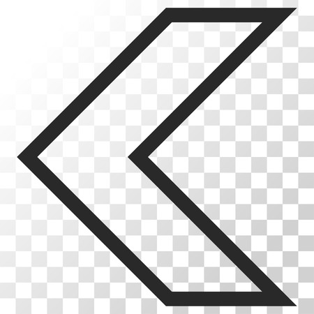 Arrowhead Left vector icon. Image style is a flat gray color pictograph symbol.のイラスト素材