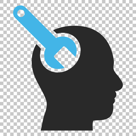 Brain Tool vector icon. Image style is a flat blue and gray iconic symbol.のイラスト素材
