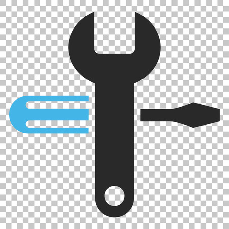Tuning vector icon. Image style is a flat blue and gray pictograph symbol.のイラスト素材