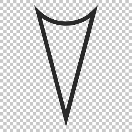 Arrowhead Down vector icon. Image style is a flat gray iconic symbol.のイラスト素材
