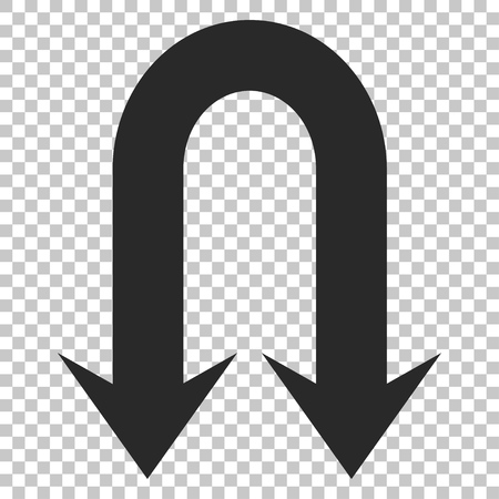 Double Back Arrow vector icon. Image style is a flat gray pictograph symbol.のイラスト素材