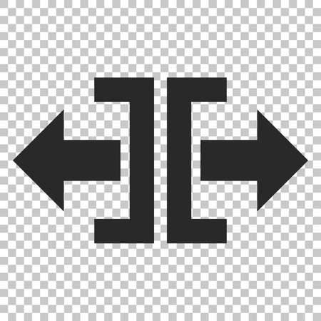 Divide Horizontal Direction vector icon. Image style is a flat gray icon symbol.のイラスト素材