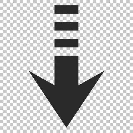 Send Down vector icon. Image style is a flat gray iconic symbol.のイラスト素材