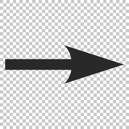 Sharp Arrow Right vector icon. Image style is a flat gray icon symbol.のイラスト素材