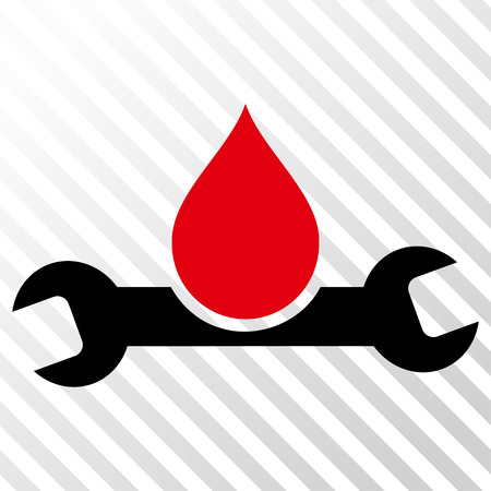 Plumbing vector icon. Image style is a flat intensive red and black icon symbol on a hatch diagonal transparent background.のイラスト素材