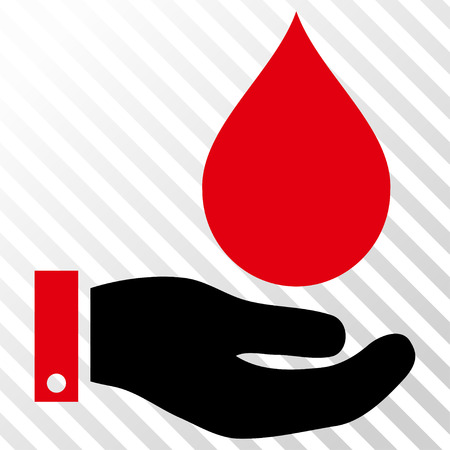 Water Service vector icon. Image style is a flat intensive red and black pictogram symbol on a hatch diagonal transparent background.のイラスト素材