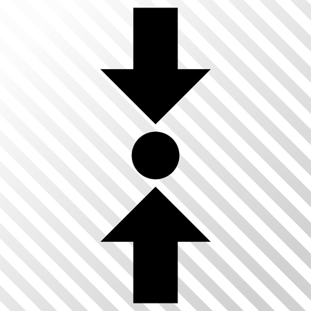 Pressure Vertical vector icon. Image style is a flat black pictograph symbol on a hatch diagonal transparent background.のイラスト素材