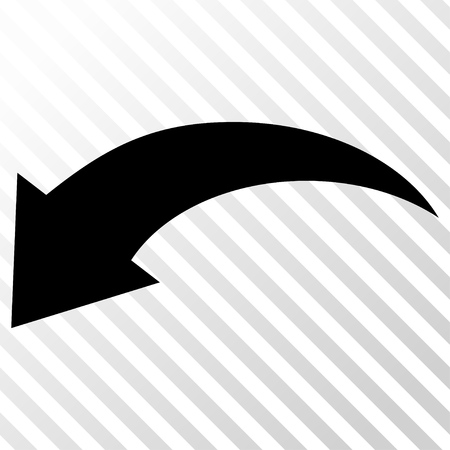 Undo vector icon. Image style is a flat black icon symbol on a hatch diagonal transparent background.のイラスト素材