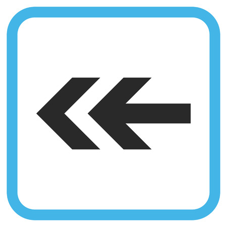 Arrow Left blue and gray vector icon. Image style is a flat iconic symbol inside a rounded square frame on a white background.のイラスト素材