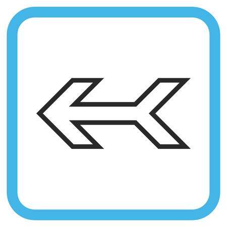 Arrow Left blue and gray vector icon. Image style is a flat icon symbol in a rounded square frame on a white background.のイラスト素材