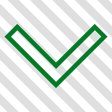 Arrowhead Down vector icon. Image style is a flat green iconic symbol on a hatched diagonal transparent background.のイラスト素材