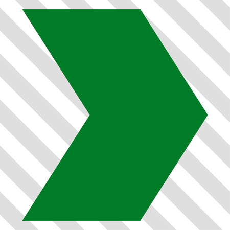 Direction Right vector icon. Image style is a flat green iconic symbol on a hatched diagonal transparent background.のイラスト素材