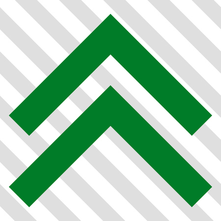 Shift Up vector icon. Image style is a flat green pictograph symbol on a hatched diagonal transparent background.のイラスト素材