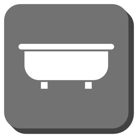 Bathtub vector icon. Image style is a flat icon symbol inside a rounded square button, white and gray colors.のイラスト素材