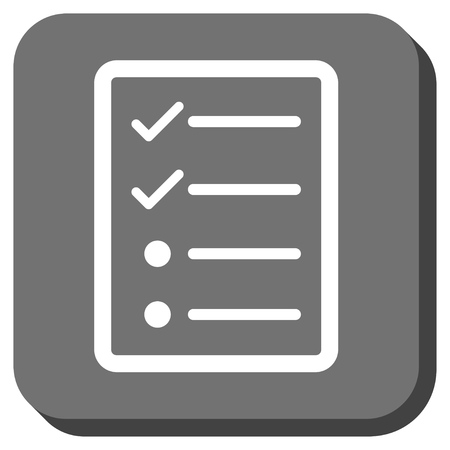 Checklist Page vector icon. Image style is a flat icon symbol inside a rounded square button, white and gray colors.のイラスト素材