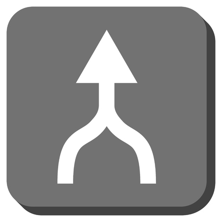 Combine Arrow Up vector icon. Image style is a flat icon symbol on a rounded square button, white and gray colors.のイラスト素材