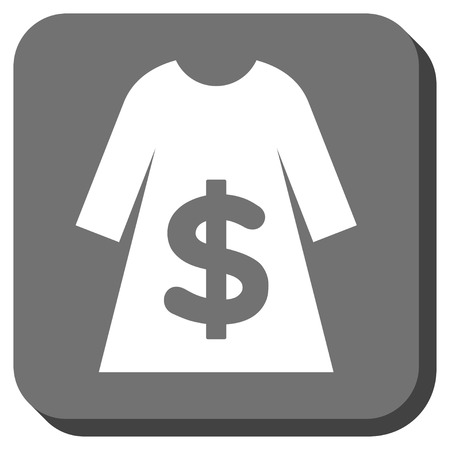 Dress Sale vector icon. Image style is a flat icon symbol on a rounded square button, white and gray colors.のイラスト素材