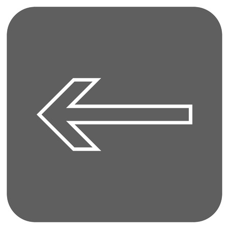 Arrow Left vector icon. Image style is a flat icon symbol on a rounded square button, white and silver gray colors.のイラスト素材