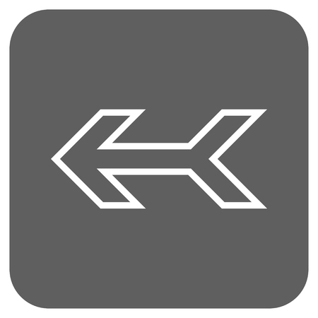 Arrow Left vector icon. Image style is a flat icon symbol in a rounded square button, white and silver gray colors.のイラスト素材