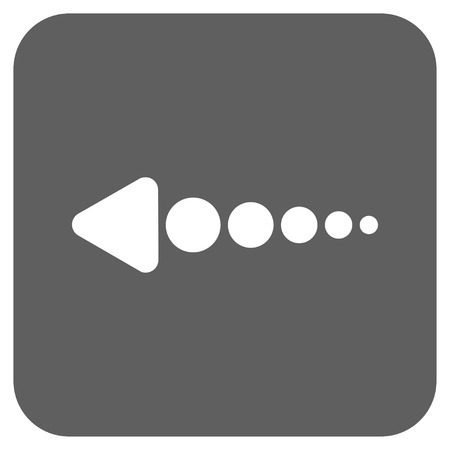 Arrow Left vector icon. Image style is a flat icon symbol inside a rounded square button, white and silver gray colors.のイラスト素材