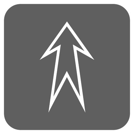 Arrow Up vector icon. Image style is a flat icon symbol on a rounded square button, white and silver gray colors.のイラスト素材