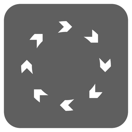 Circulation vector icon. Image style is a flat icon symbol on a rounded square button, white and silver gray colors.のイラスト素材