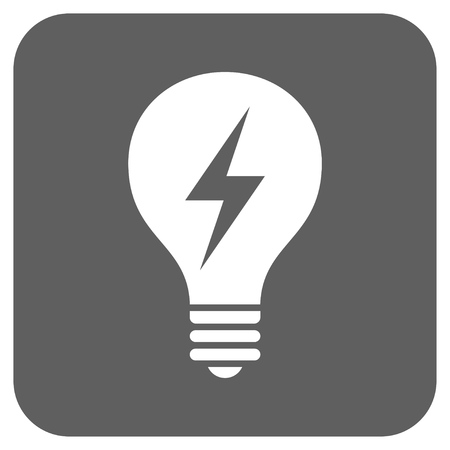 Electric Bulb vector icon. Image style is a flat icon symbol on a rounded square button, white and silver gray colors.のイラスト素材