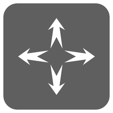 Expand Arrows vector icon. Image style is a flat icon symbol inside a rounded square button, white and silver gray colors.のイラスト素材