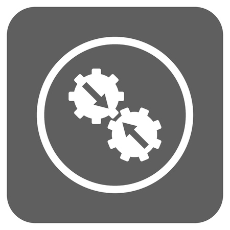 Gear Integration vector icon. Image style is a flat icon symbol in a rounded square button, white and silver gray colors.のイラスト素材