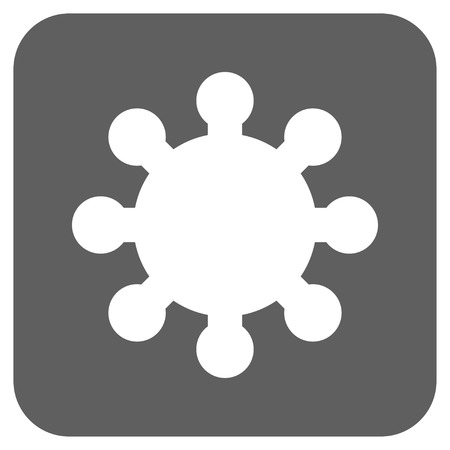 Gear vector icon. Image style is a flat icon symbol on a rounded square button, white and silver gray colors.のイラスト素材